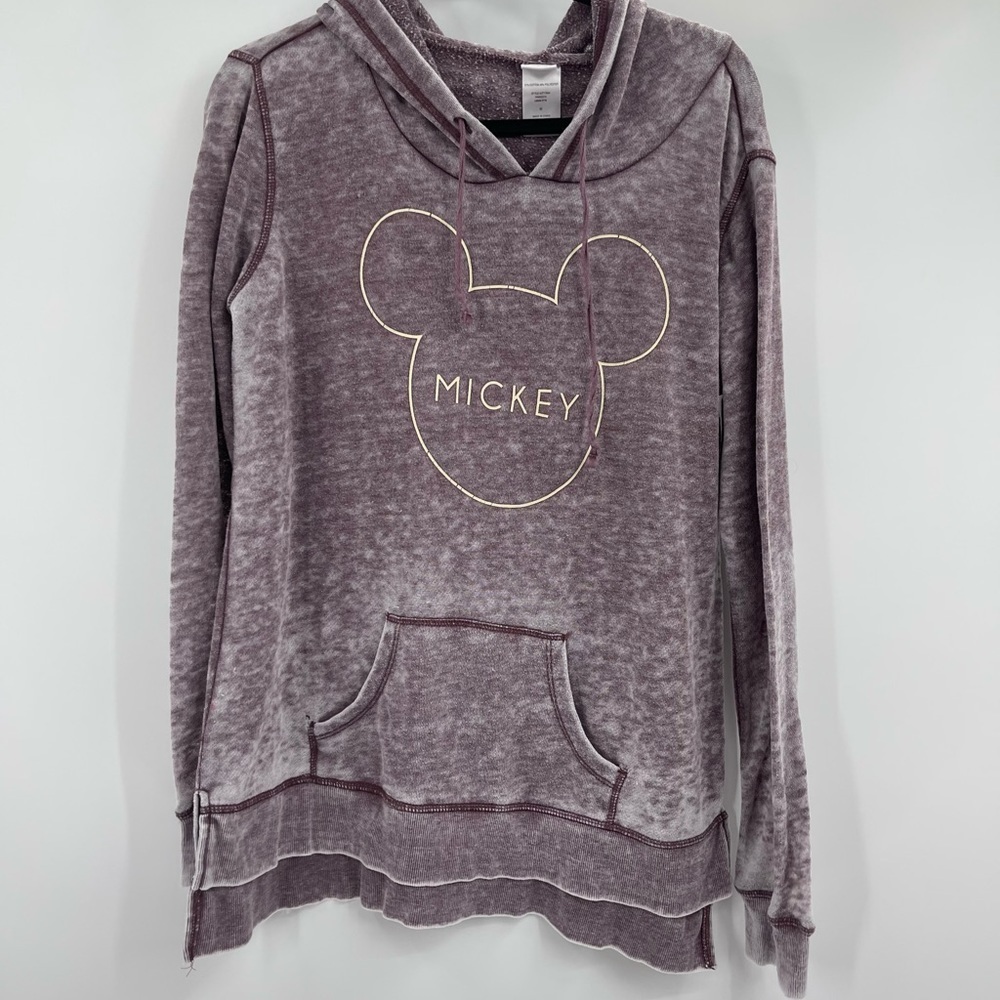 Women’s Disney Hoodie Purple Pullover Mickey Long Sleeves Hooded Cotton Medium